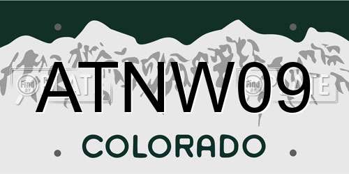 ATNW09 Colorado License Plate