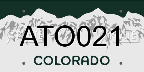 ATO021 Colorado License Plate