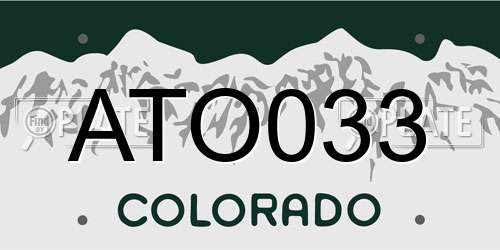 ATO033 Colorado License Plate