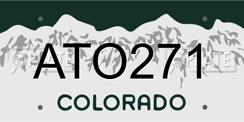 ATO271 Colorado License Plate
