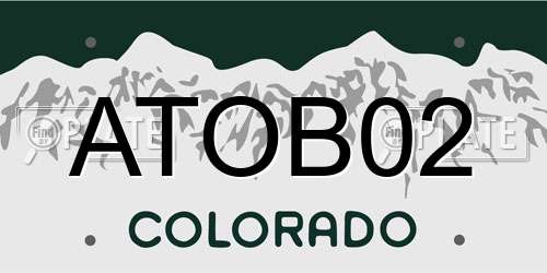 ATOB02 Colorado License Plate