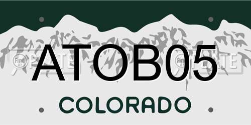 ATOB05 Colorado License Plate