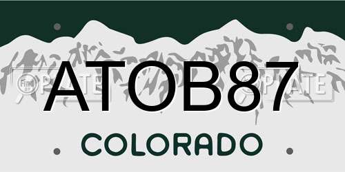 ATOB87 Colorado License Plate