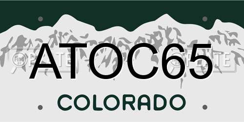 ATOC65 Colorado License Plate