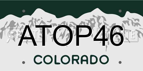 ATOP46 Colorado License Plate
