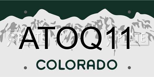 ATOQ11 Colorado License Plate