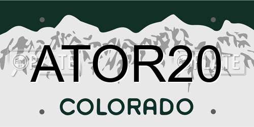 ATOR20 Colorado License Plate