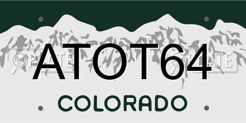 ATOT64 Colorado License Plate