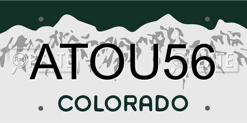 ATOU56 Colorado License Plate