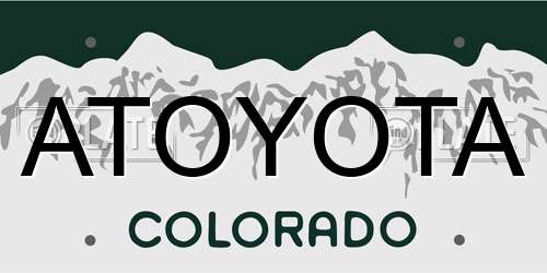 ATOYOTA Colorado License Plate