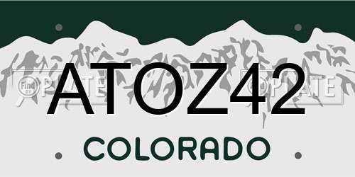 ATOZ42 Colorado License Plate