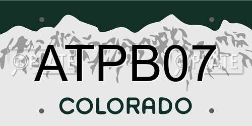 ATPB07 Colorado License Plate
