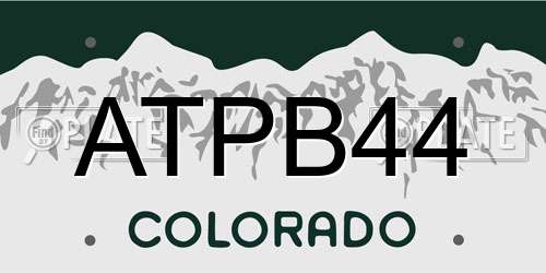ATPB44 Colorado License Plate