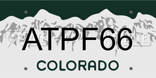 ATPF66 Colorado License Plate