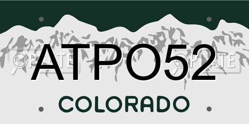 ATPO52 Colorado License Plate