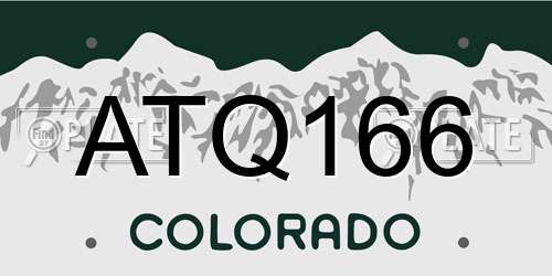 ATQ166 Colorado License Plate
