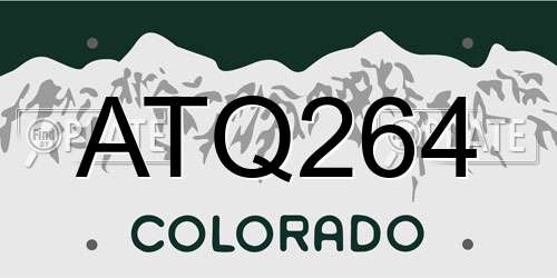 ATQ264 Colorado License Plate