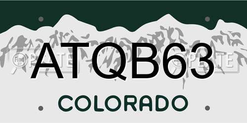 ATQB63 Colorado License Plate