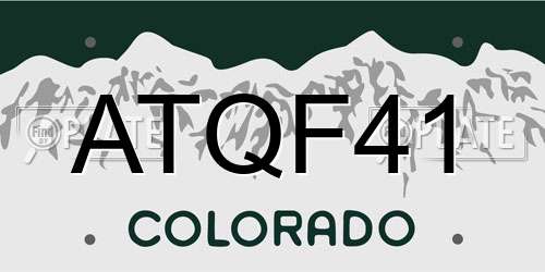 ATQF41 Colorado License Plate
