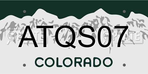 ATQS07 Colorado License Plate