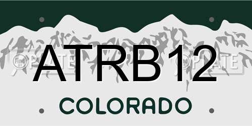 ATRB12 Colorado License Plate