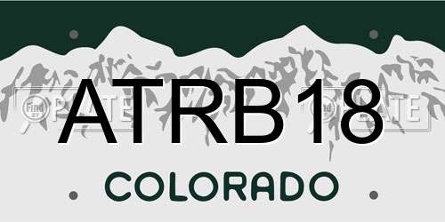ATRB18 Colorado License Plate