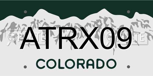 ATRX09 Colorado License Plate
