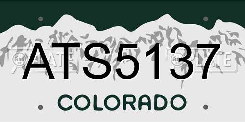 ATS5137 Colorado License Plate