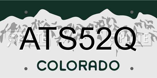 ATS52Q Colorado License Plate