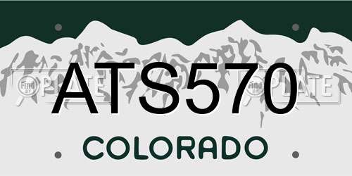 ATS570 Colorado License Plate