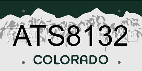 ATS8132 Colorado License Plate
