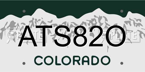 ATS82O Colorado License Plate