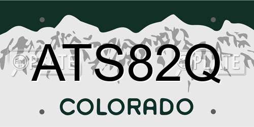ATS82Q Colorado License Plate