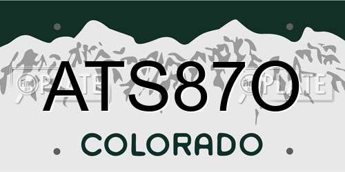 ATS87O Colorado License Plate