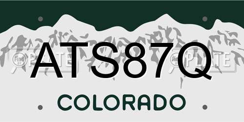 ATS87Q Colorado License Plate