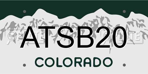 ATSB20 Colorado License Plate