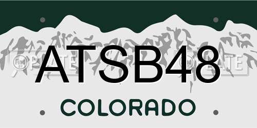 ATSB48 Colorado License Plate