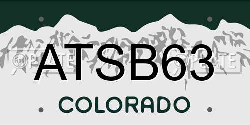 ATSB63 Colorado License Plate
