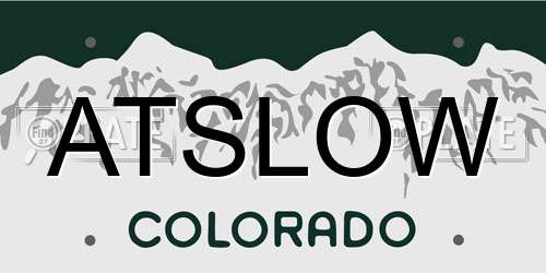ATSLOW Colorado License Plate