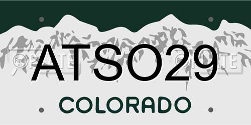 ATSO29 Colorado License Plate