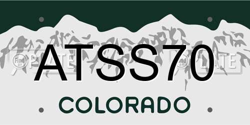 ATSS70 Colorado License Plate