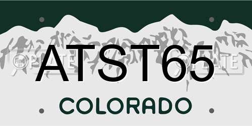ATST65 Colorado License Plate