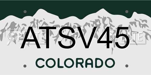 ATSV45 Colorado License Plate