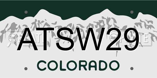 ATSW29 Colorado License Plate
