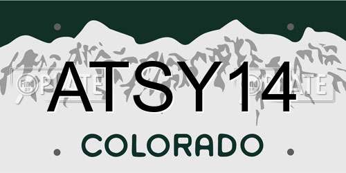 ATSY14 Colorado License Plate
