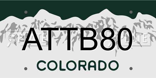 ATTB80 Colorado License Plate