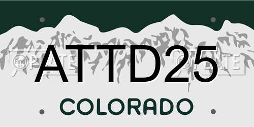 ATTD25 Colorado License Plate