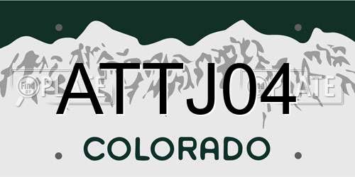 ATTJ04 Colorado License Plate