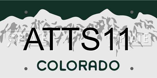 ATTS11 Colorado License Plate