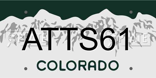 ATTS61 Colorado License Plate